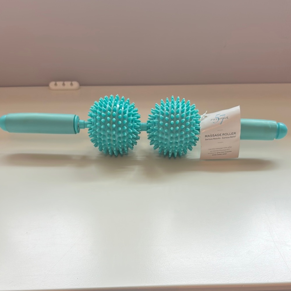 Teal Massage Roller with Spiky Balls